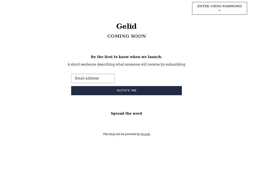 gelidgifts.com shopify website screenshot