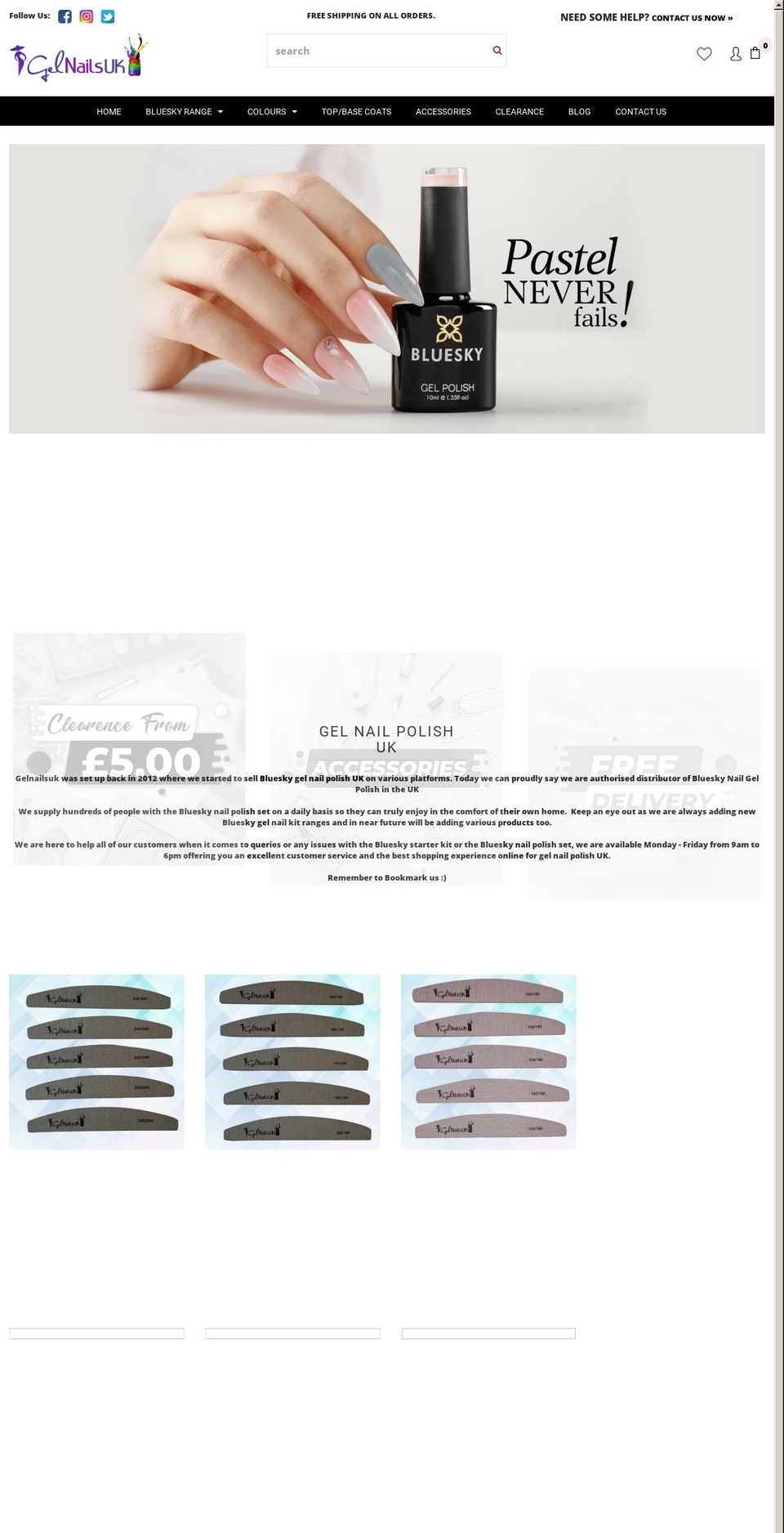 gelnailsuk.co.uk shopify website screenshot