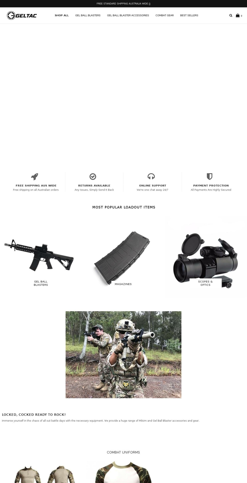 geltac.com.au shopify website screenshot