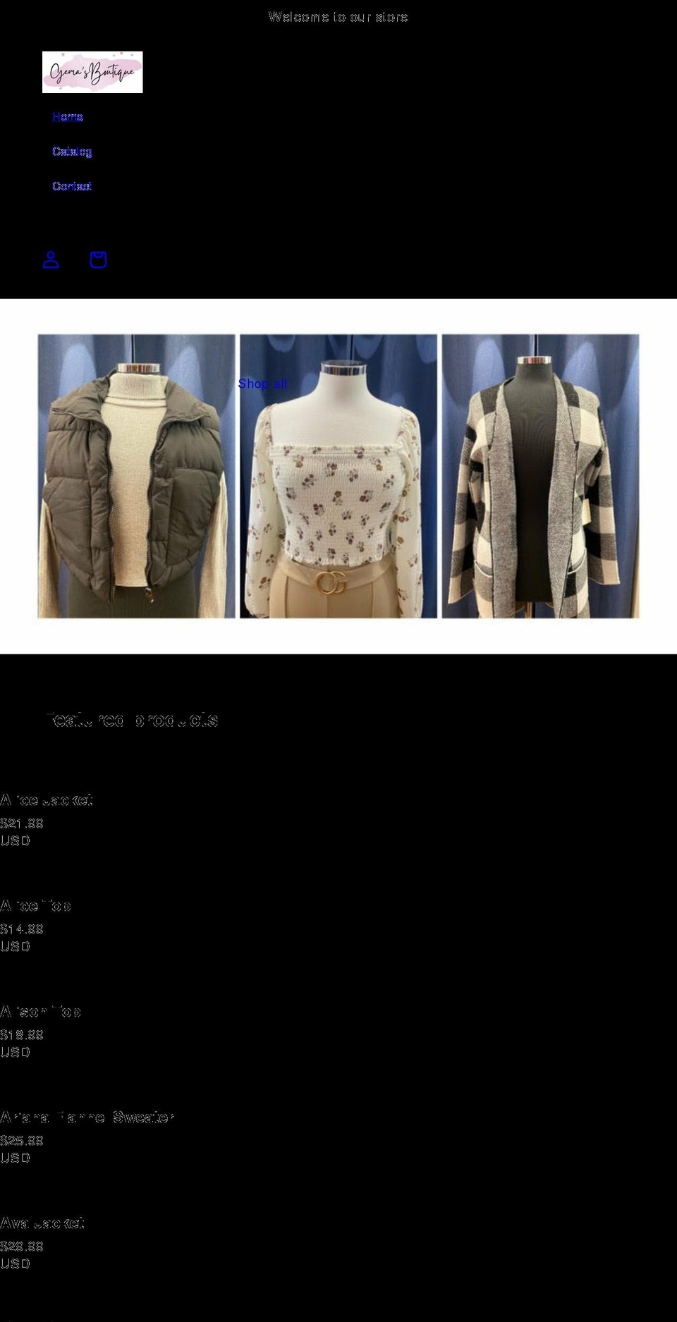 gemasboutique.com shopify website screenshot