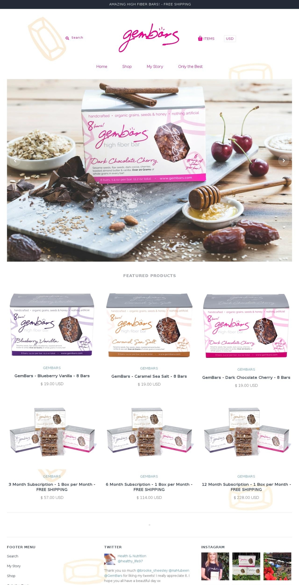 gembars.com shopify website screenshot