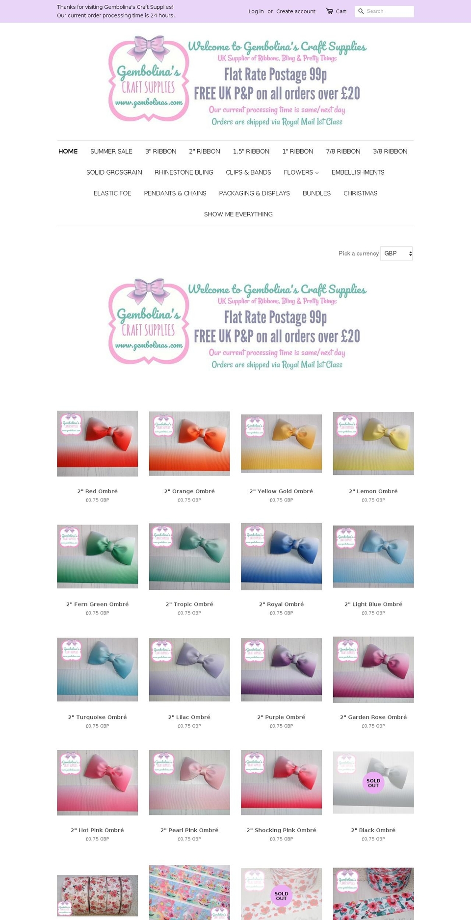 gembolinas.com — Shopify storefront screenshot