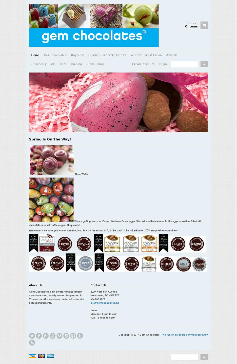 gemchocolates.ca shopify website screenshot