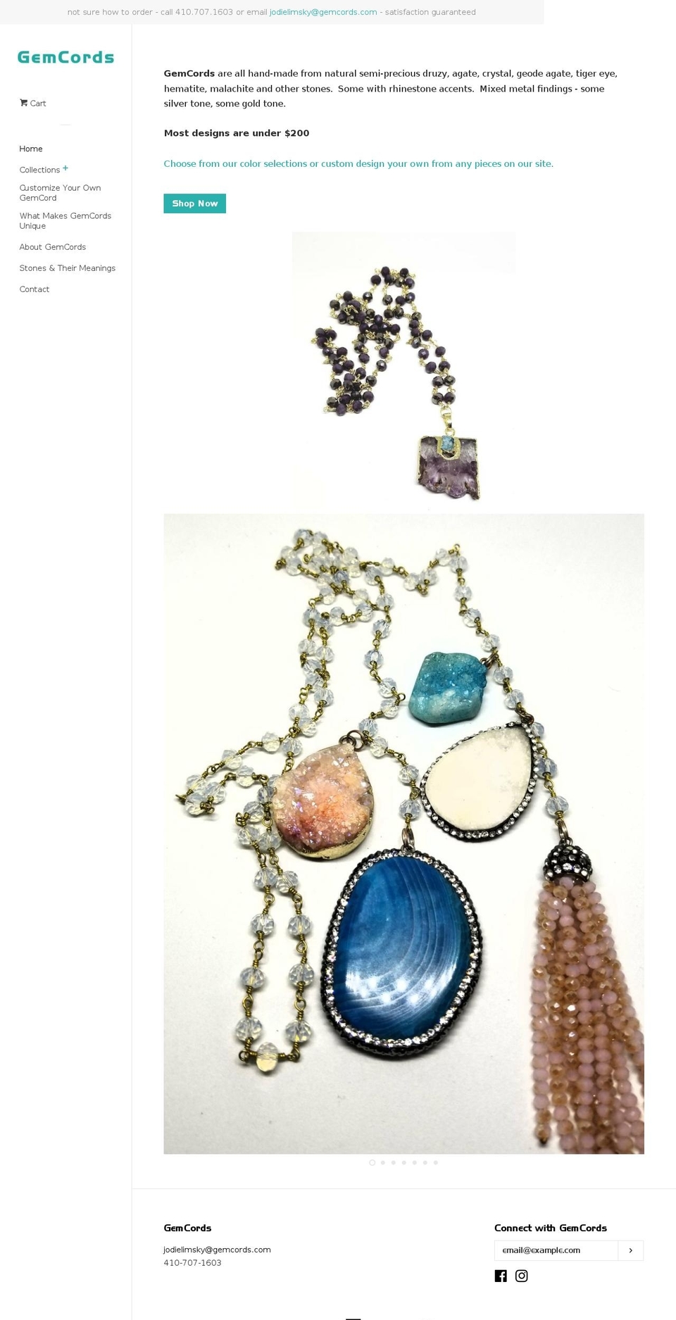 gemcords.com — Shopify storefront screenshot