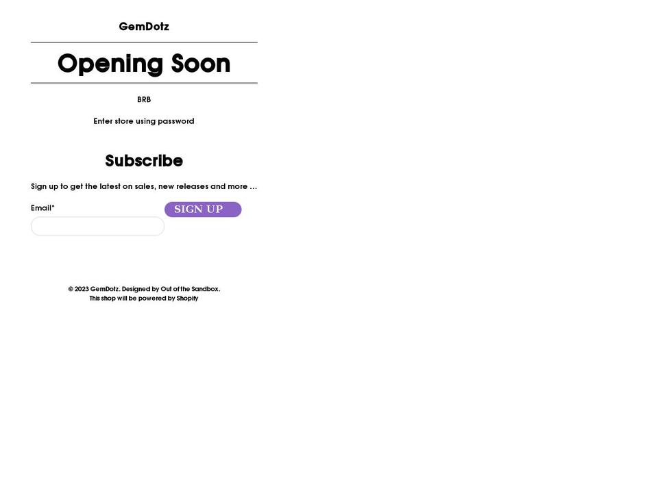gemdotz.com shopify website screenshot