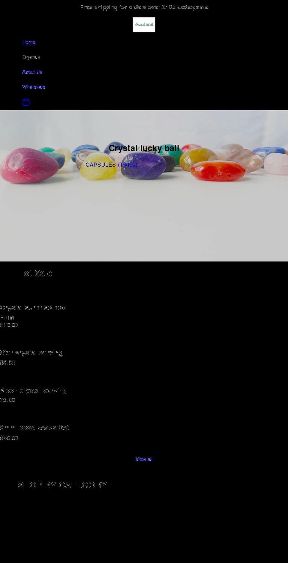 gemeland.com shopify website screenshot