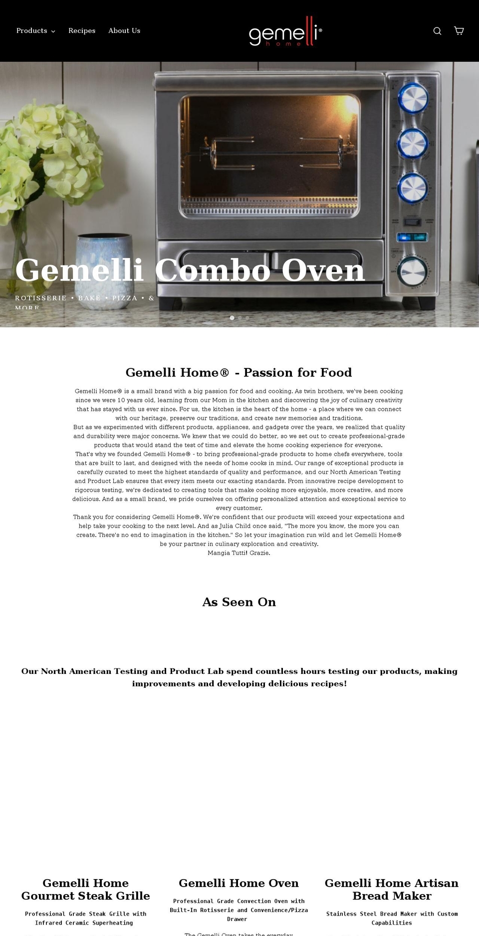 gemellihome.com shopify website screenshot