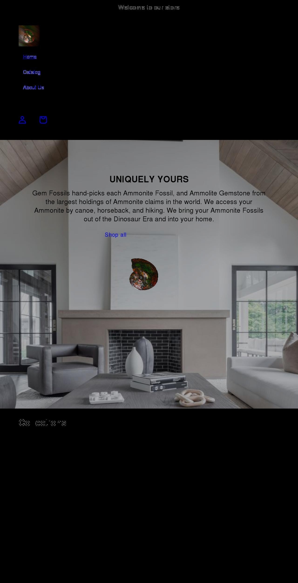 gemfossils.com shopify website screenshot