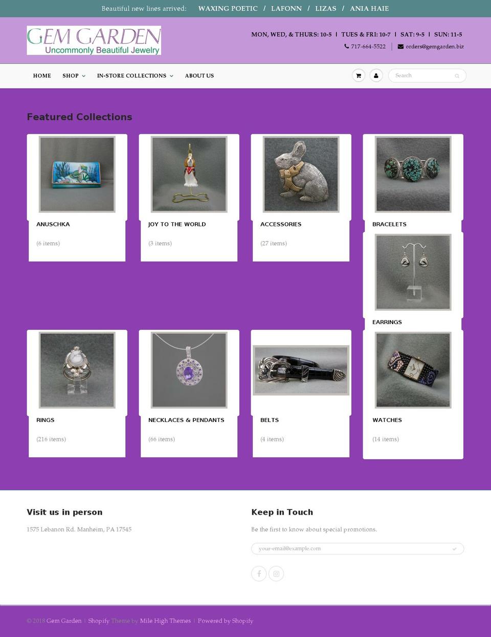 gemgarden.biz shopify website screenshot