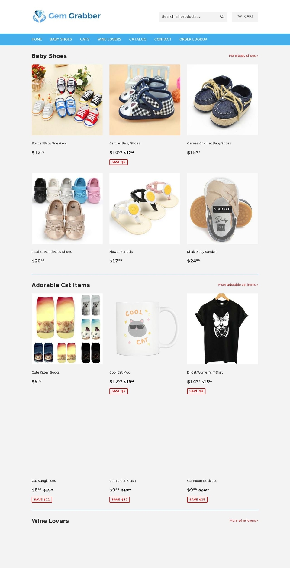 gemgrabberstore.com shopify website screenshot