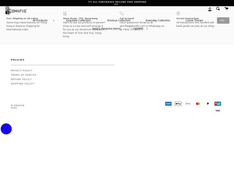 gemifie.com shopify website screenshot