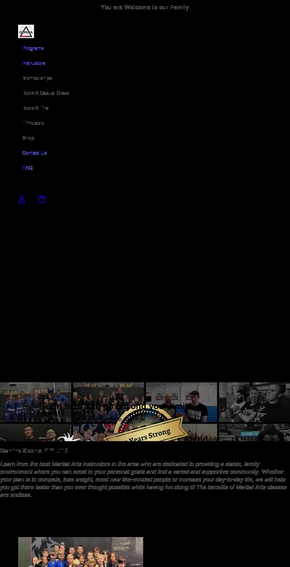 geminasports.com shopify website screenshot