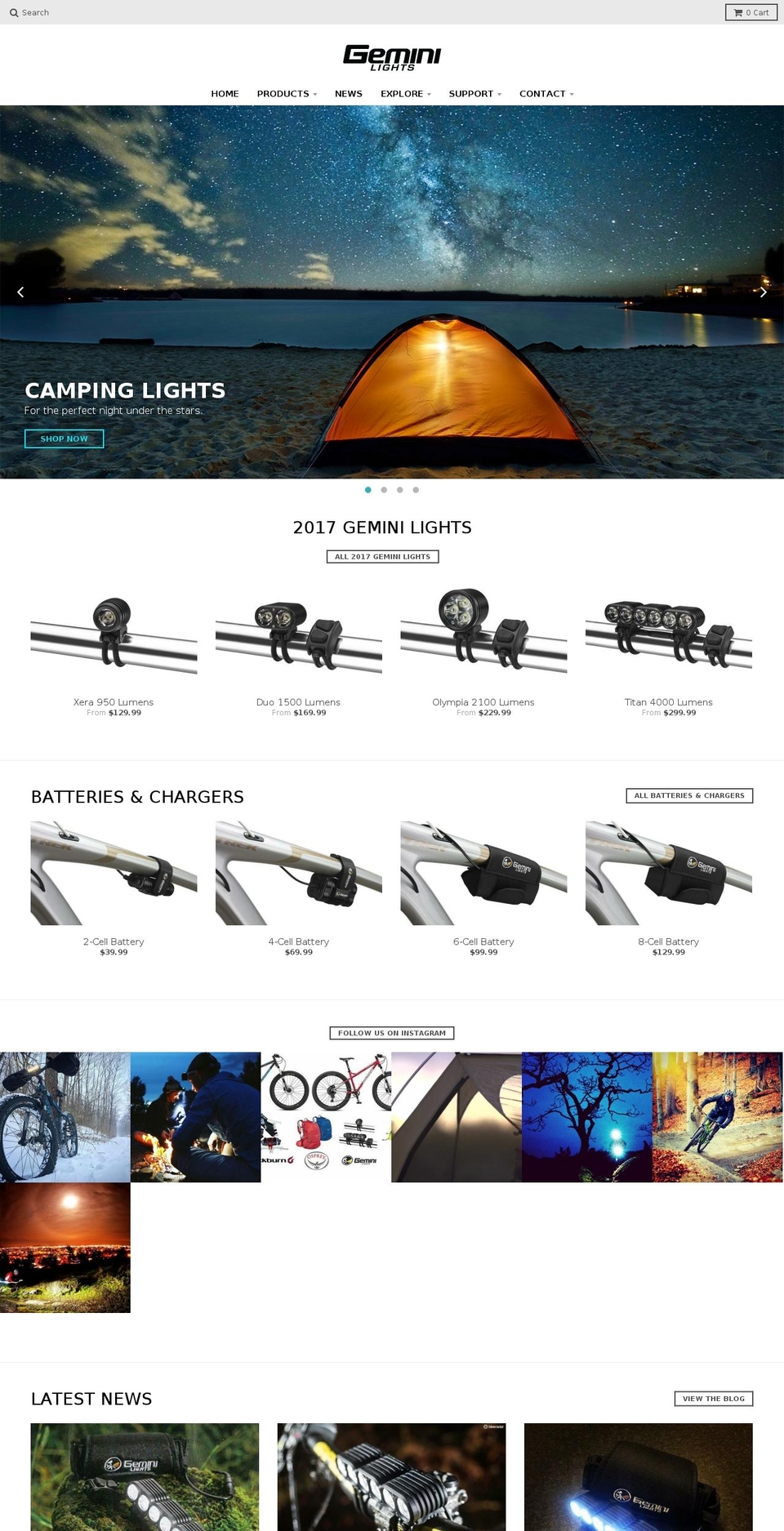 gemini-lights.com shopify website screenshot