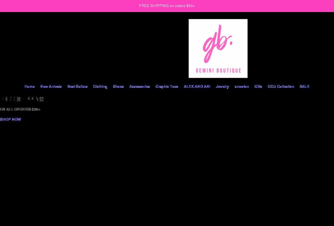 geminiboutique.com shopify website screenshot