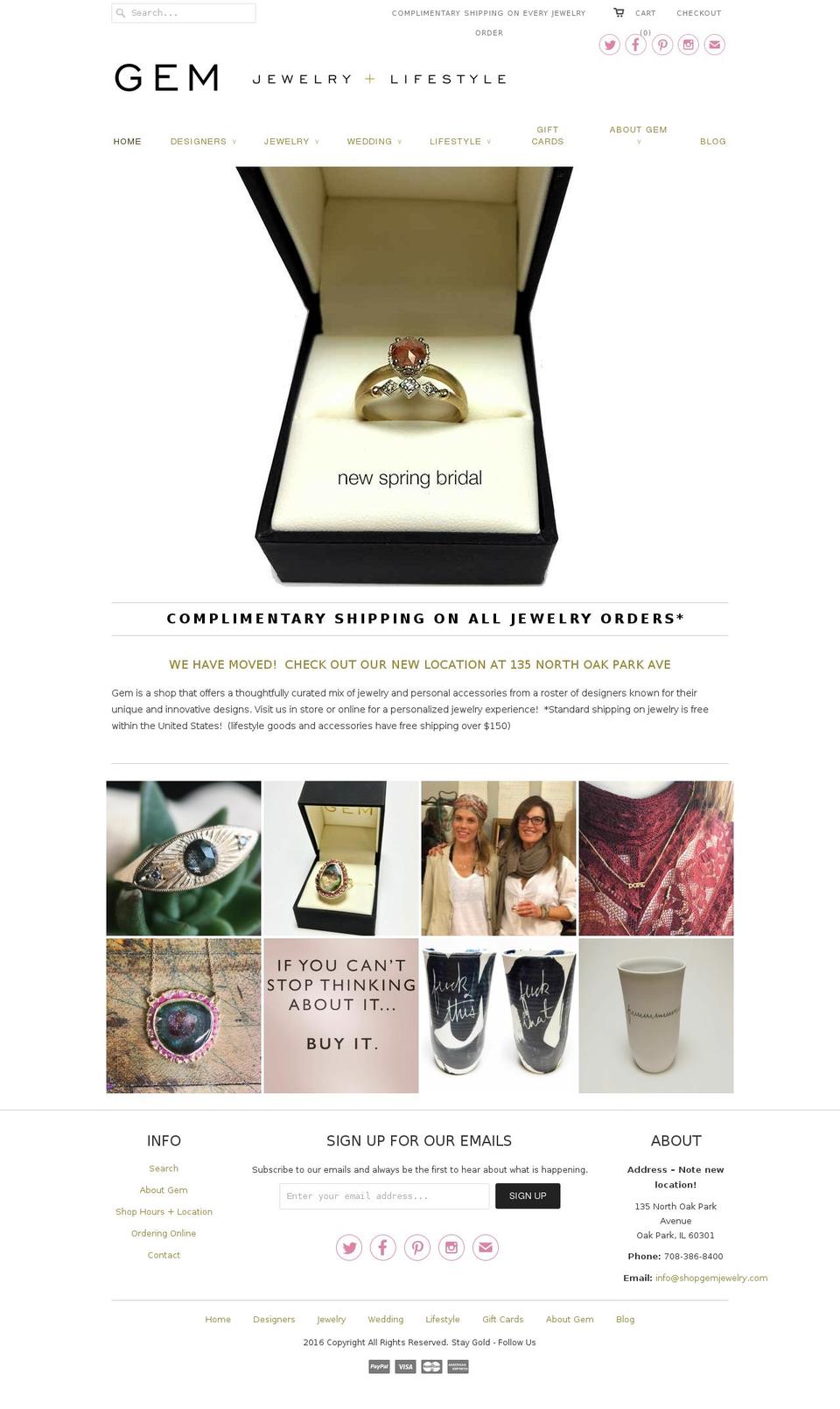 gemjewelryboutique.com shopify website screenshot