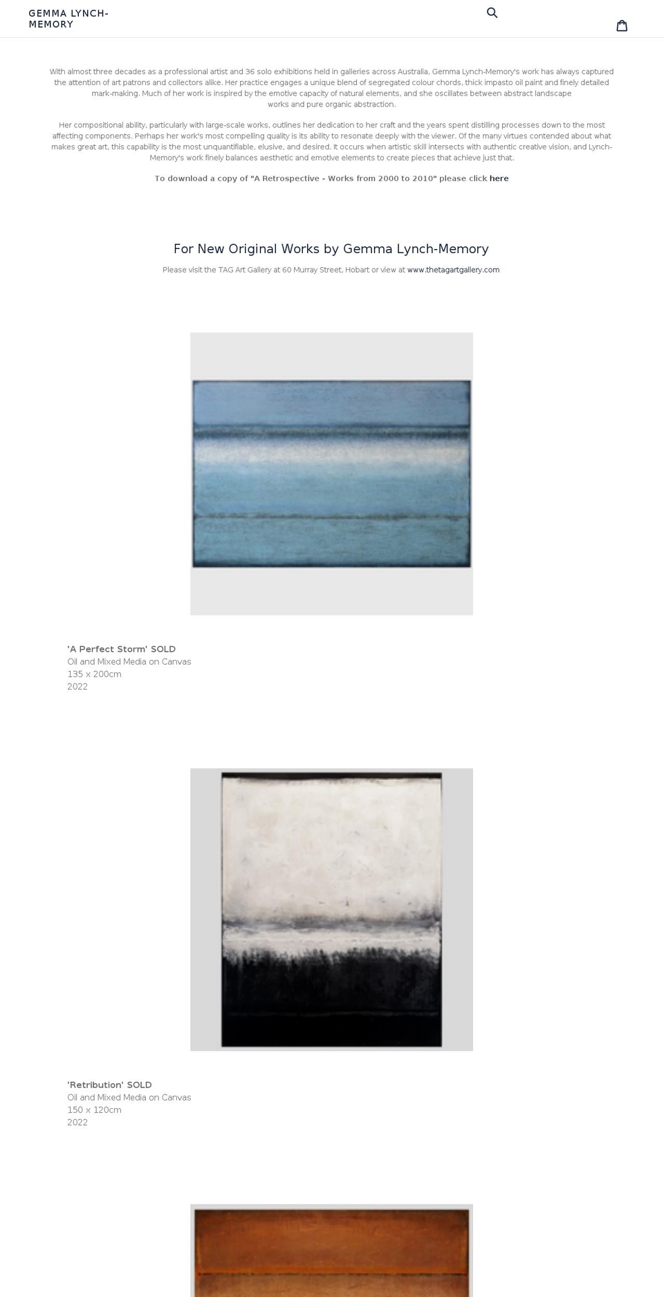 gemmalynch-memory.com shopify website screenshot