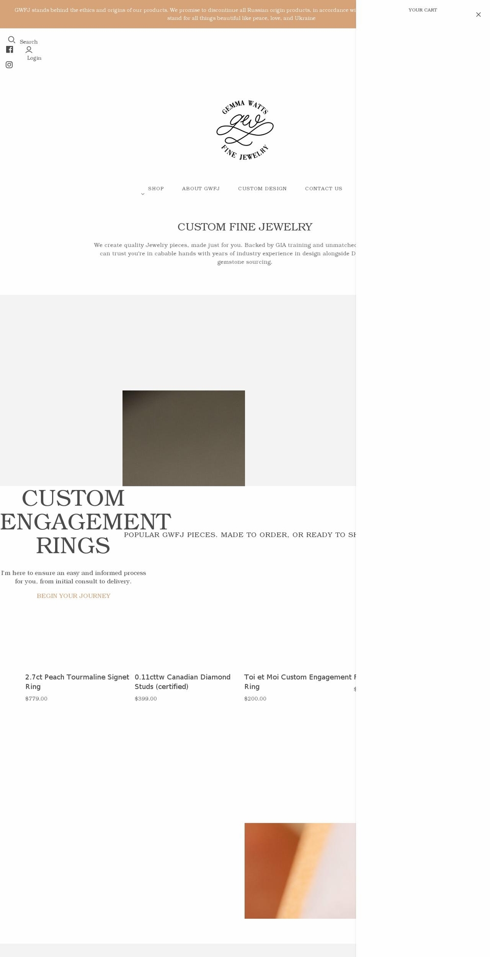 gemmawattsfinejewelry.com shopify website screenshot
