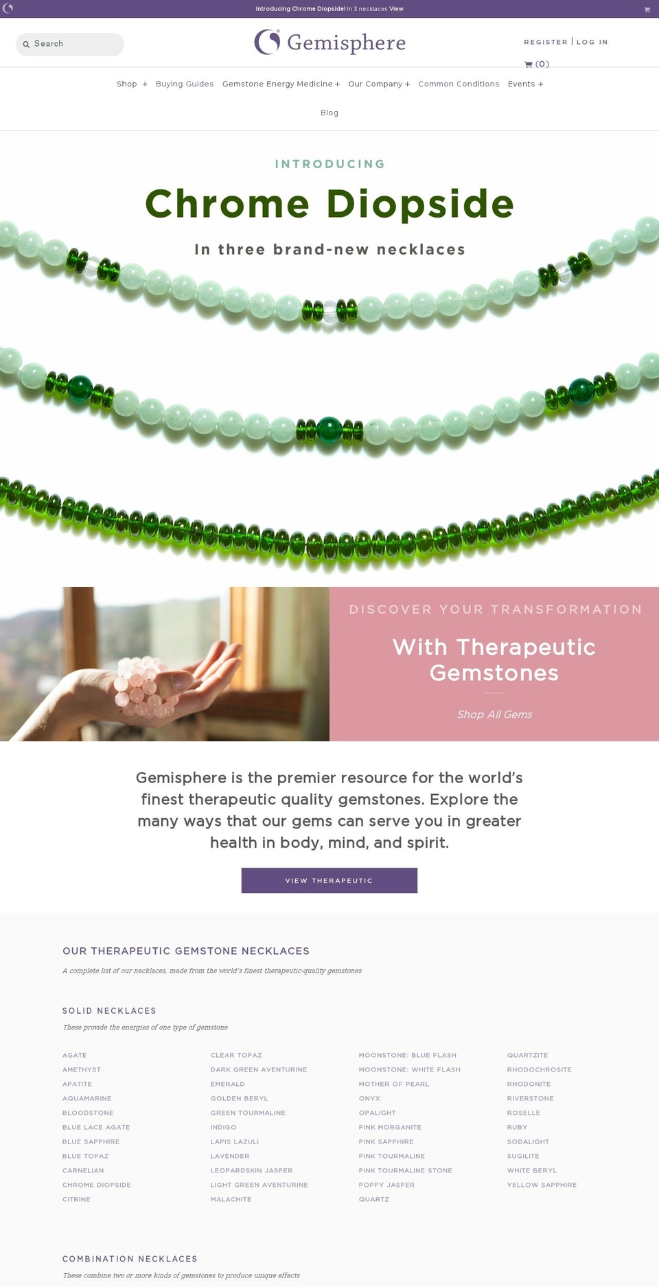 gemosphere.com — Shopify storefront screenshot