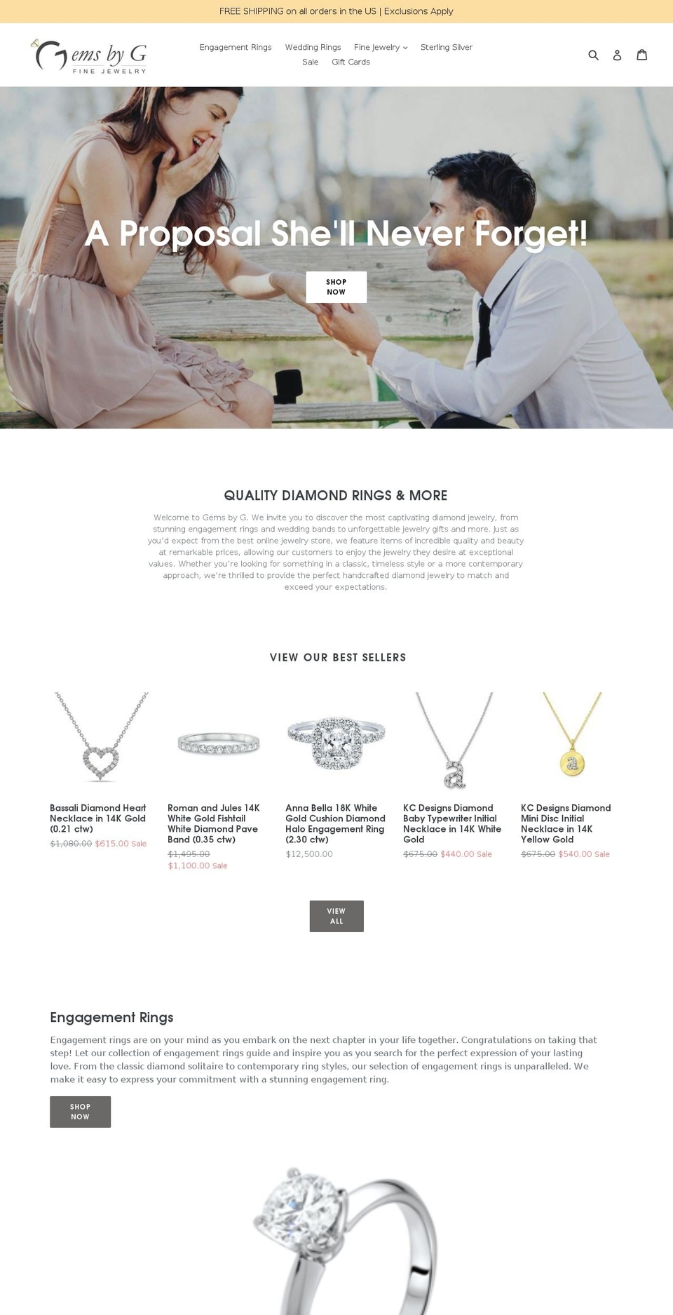 gemsbyg.com — Shopify storefront screenshot