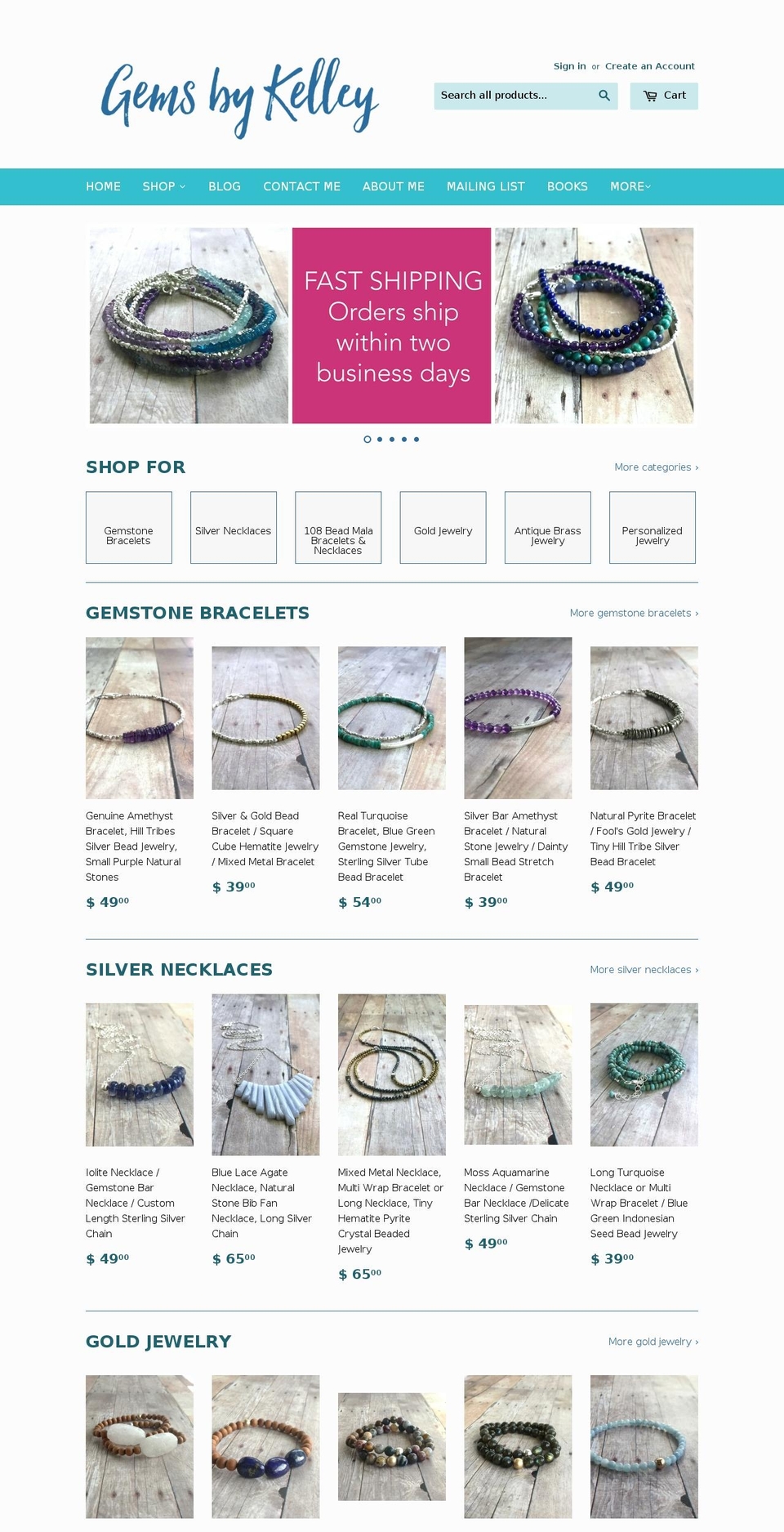 gemsbykelley.com shopify website screenshot
