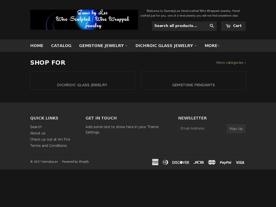 gemsbyles.com shopify website screenshot