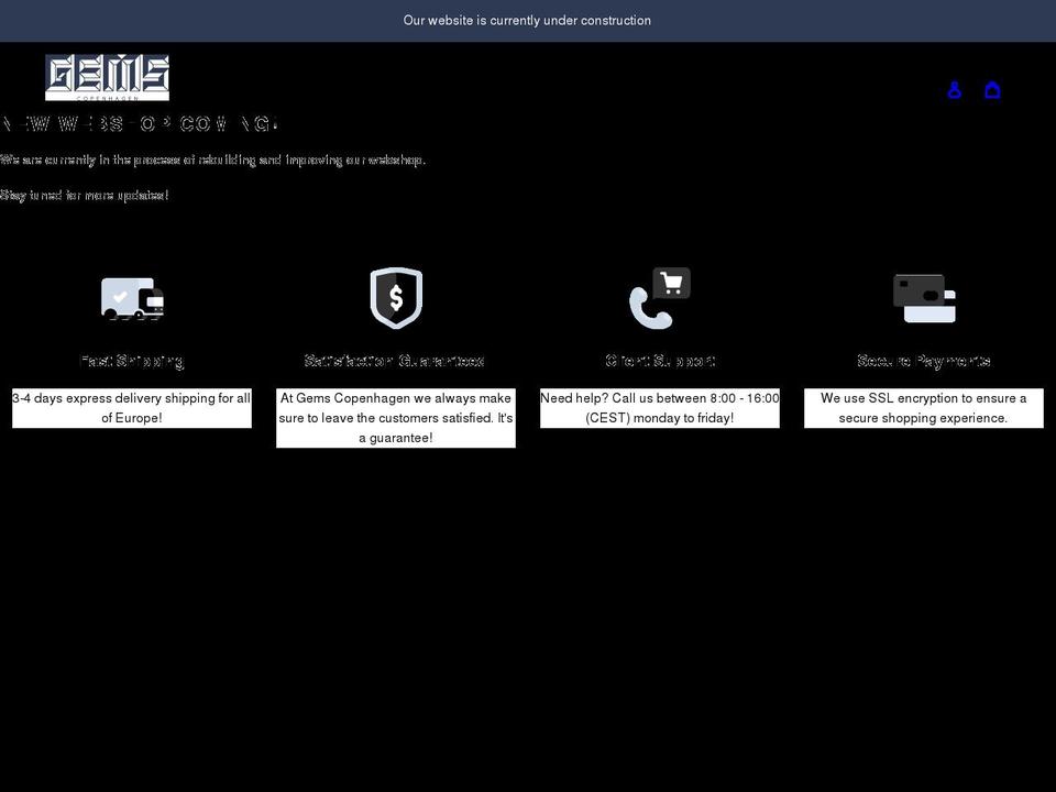 gemscopenhagen.dk shopify website screenshot