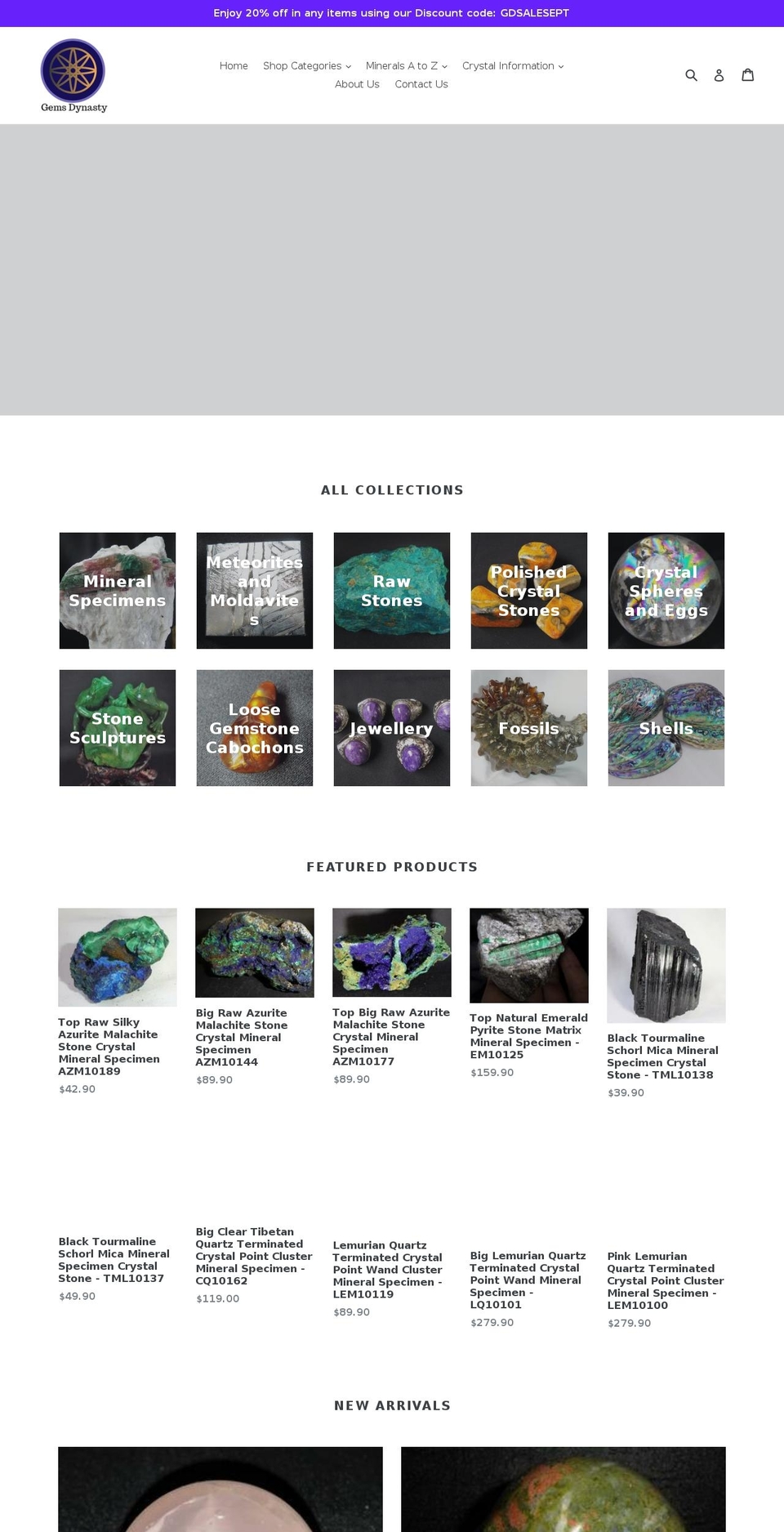gemsdynasty.com shopify website screenshot