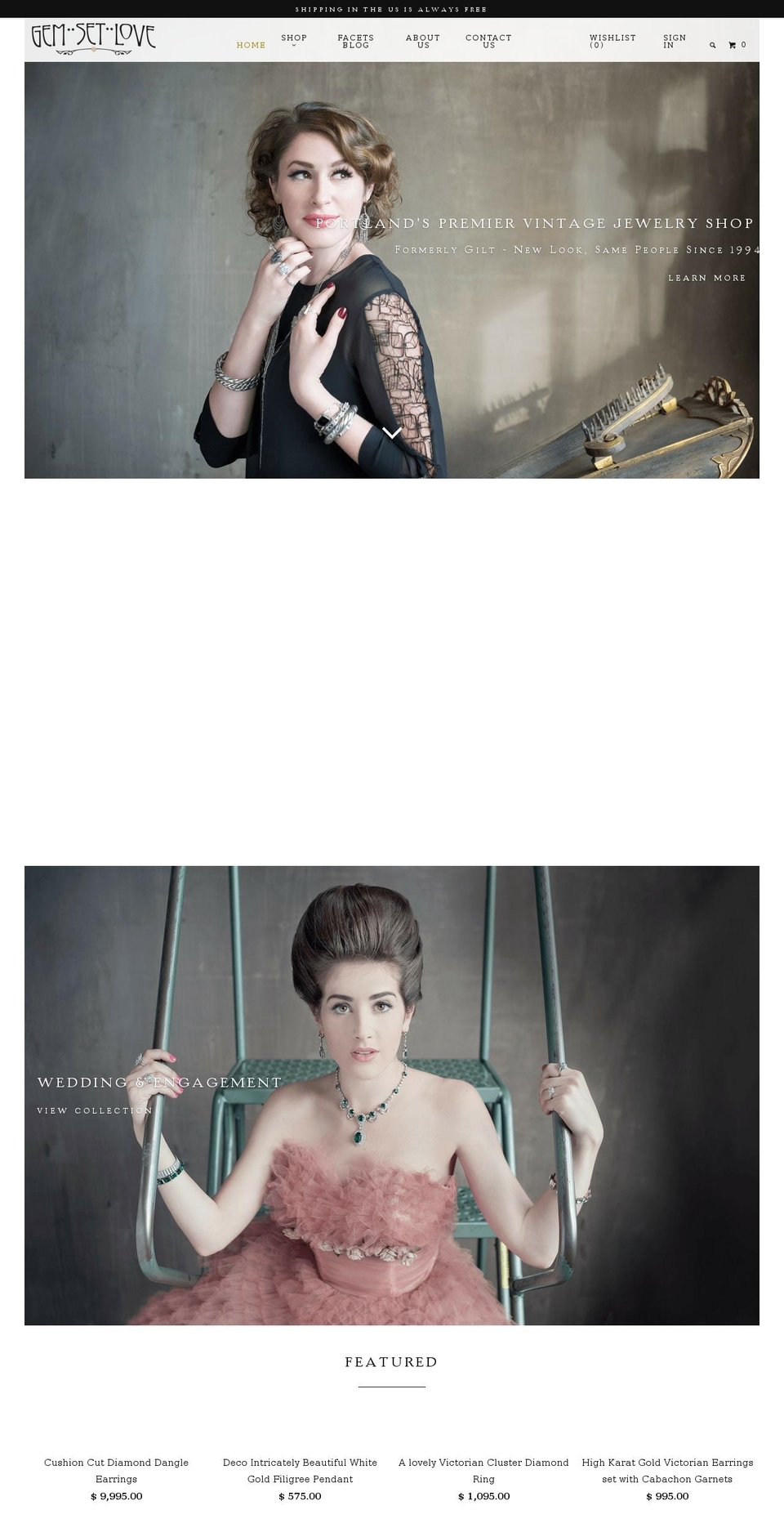 gemsetlove.com shopify website screenshot