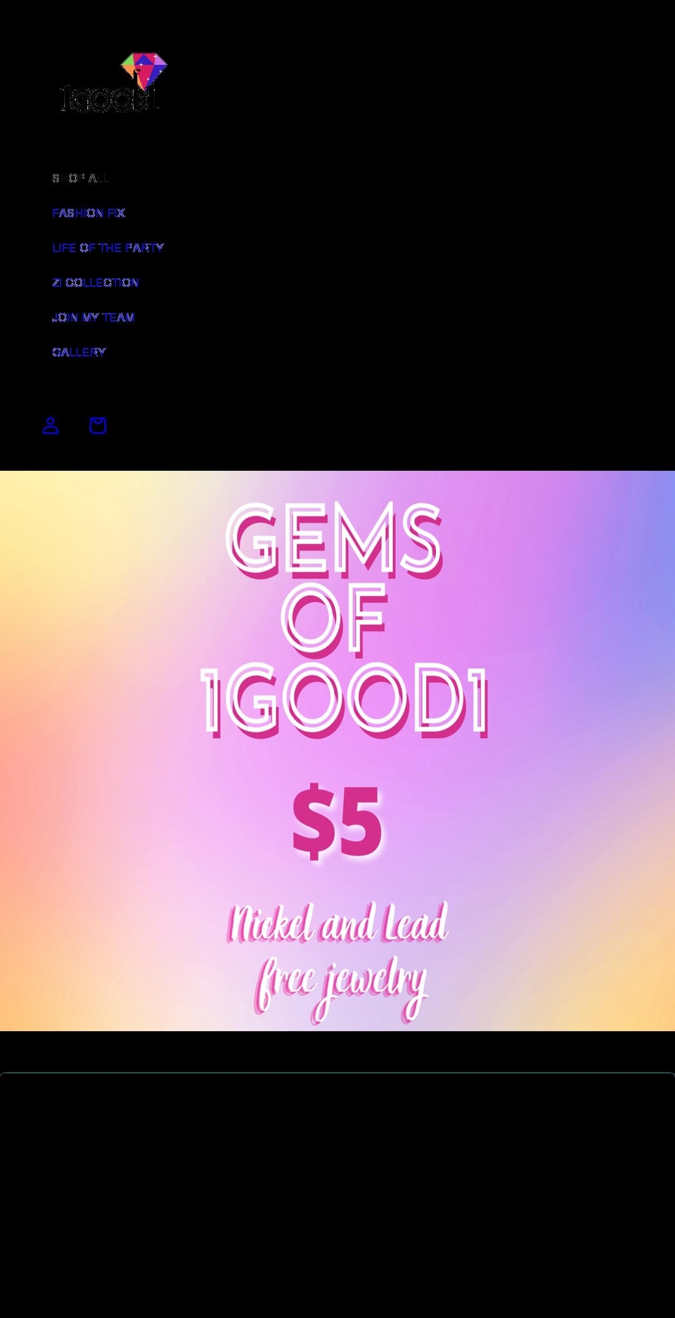 gemsof1good1.com shopify website screenshot