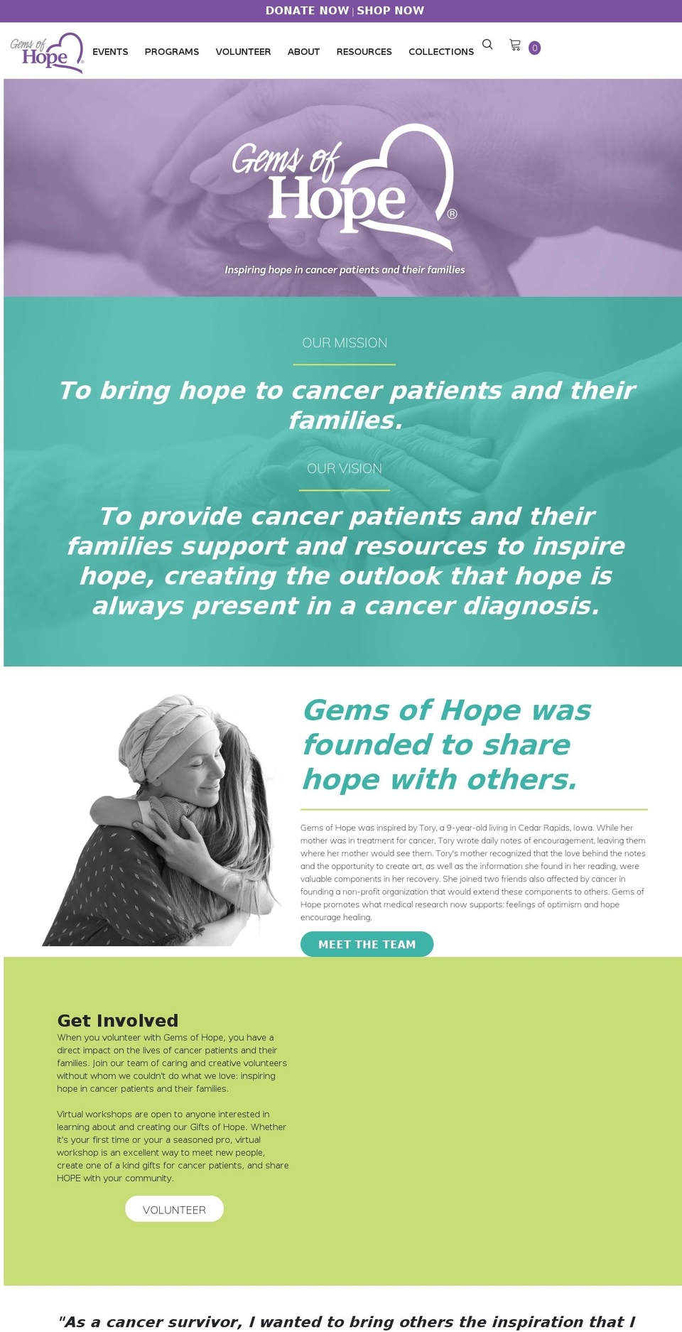 gemsofhope.org shopify website screenshot