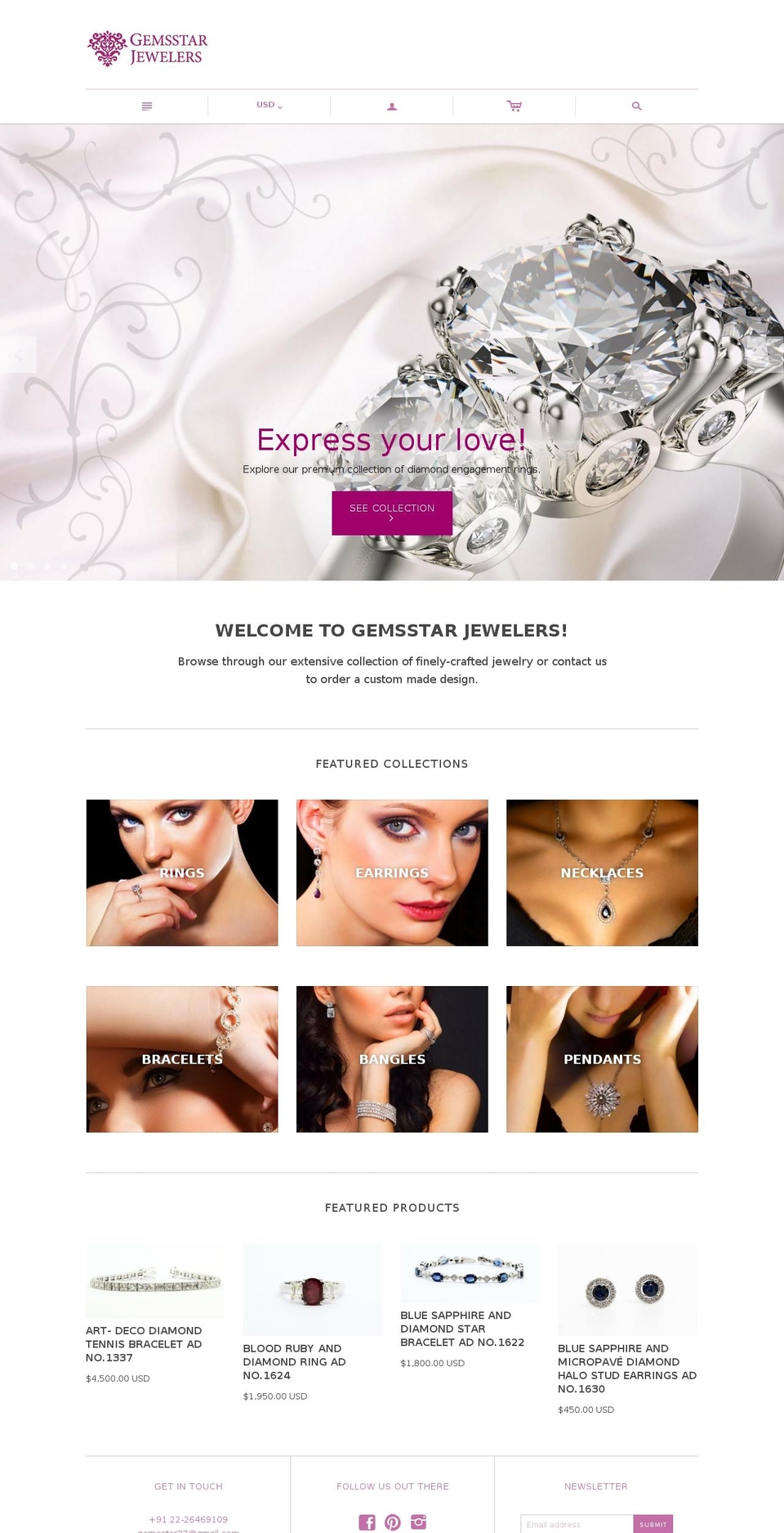 gemsstar.com shopify website screenshot