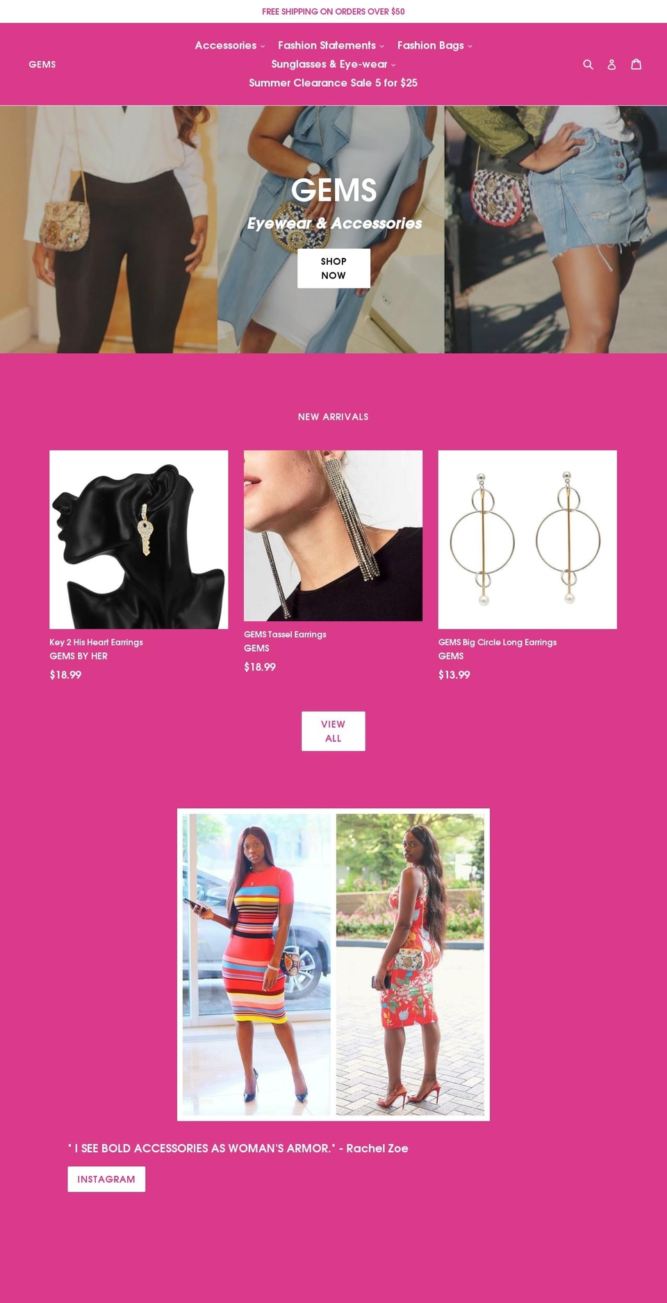 gemsstylishaccessories.com — Shopify storefront screenshot