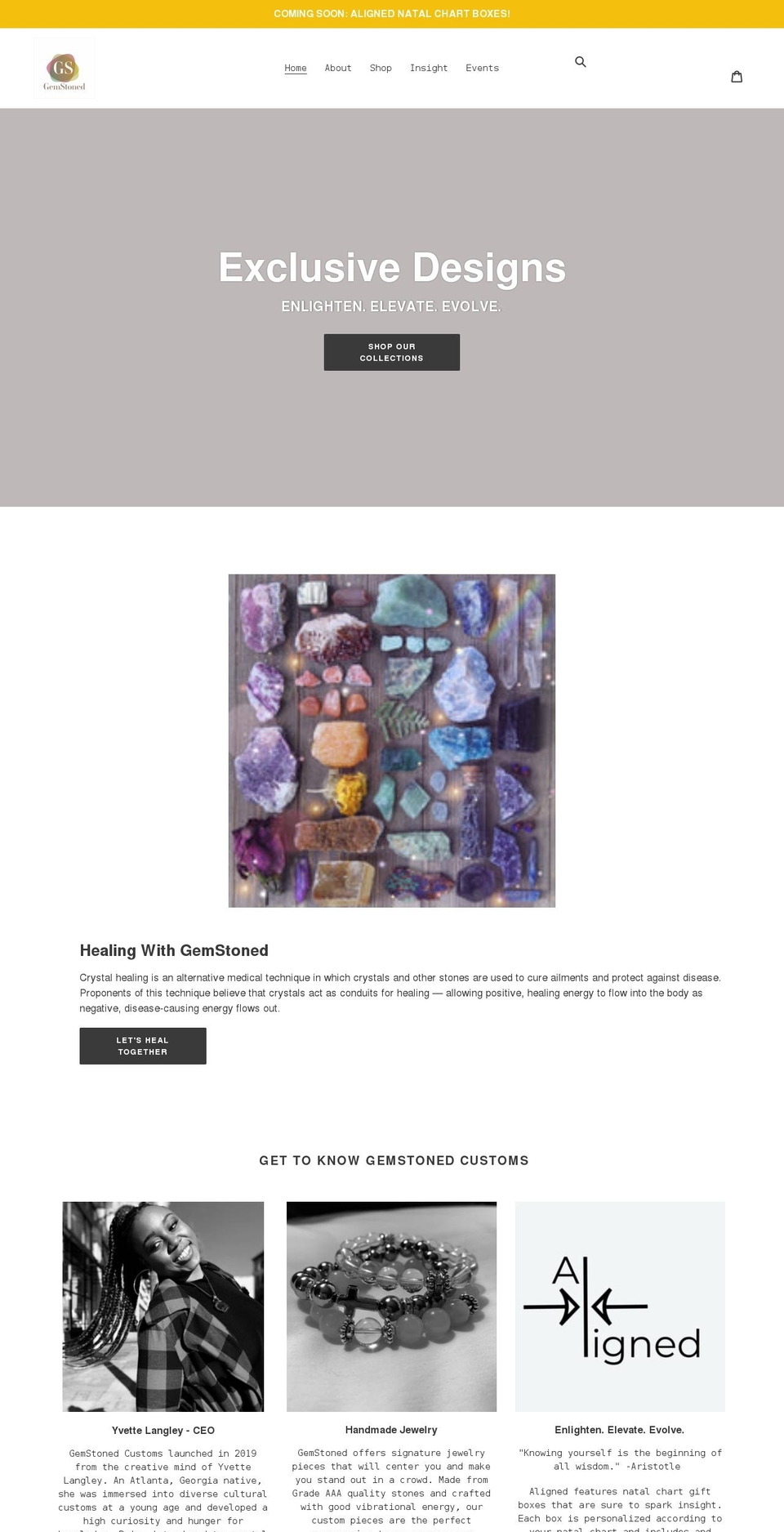 gemstonedcustoms.com shopify website screenshot