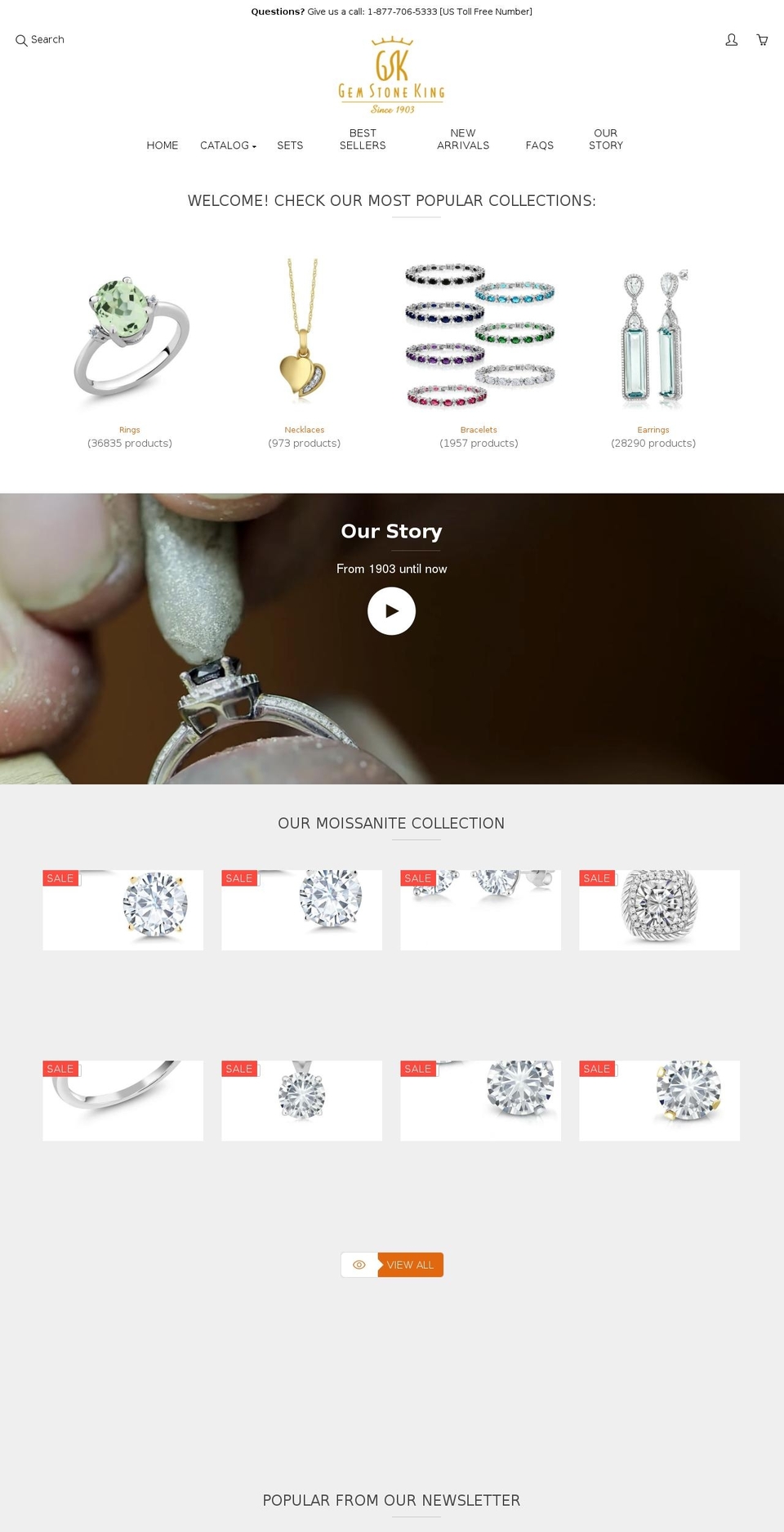 gemstoneking.com shopify website screenshot