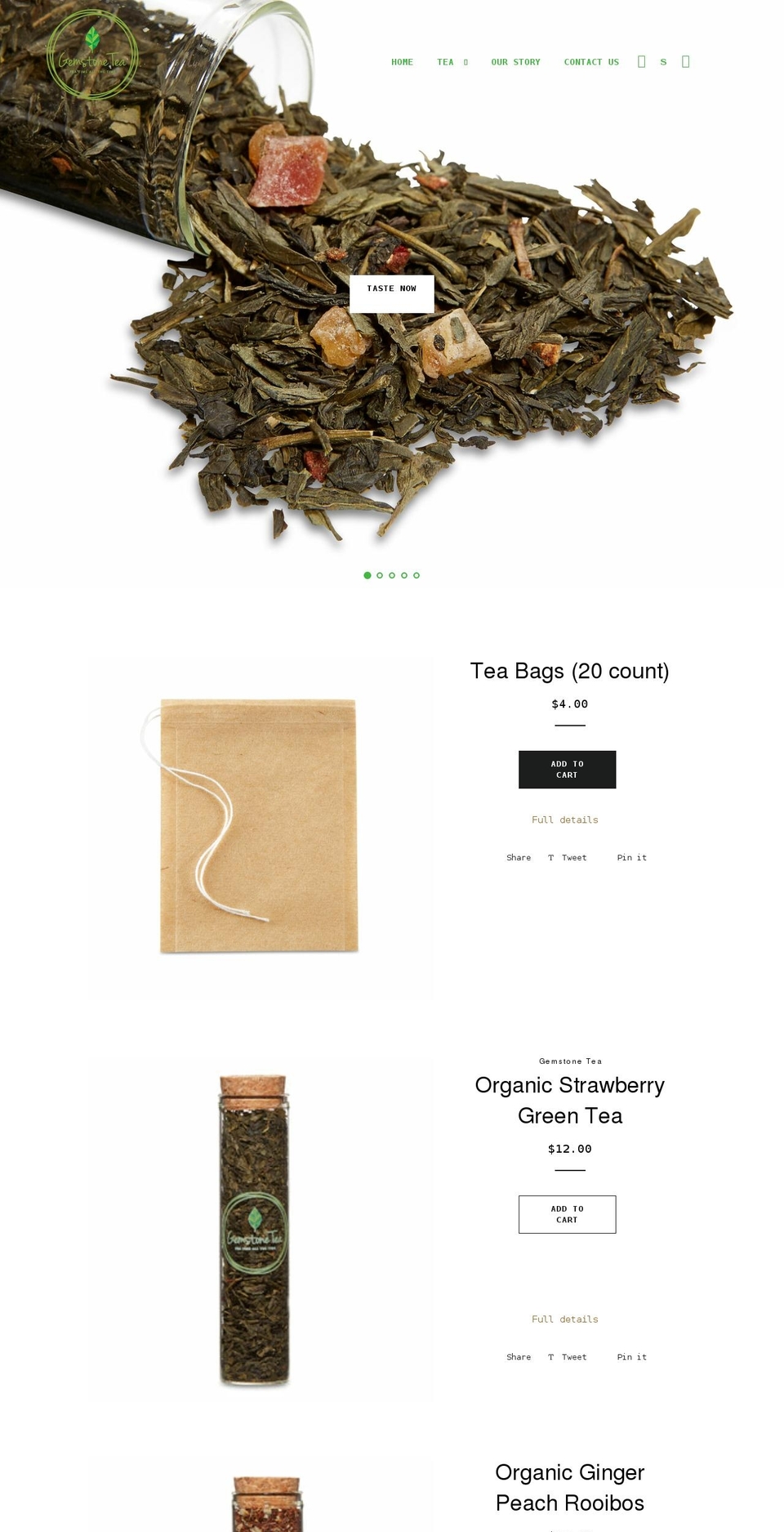 gemstonetea.com shopify website screenshot