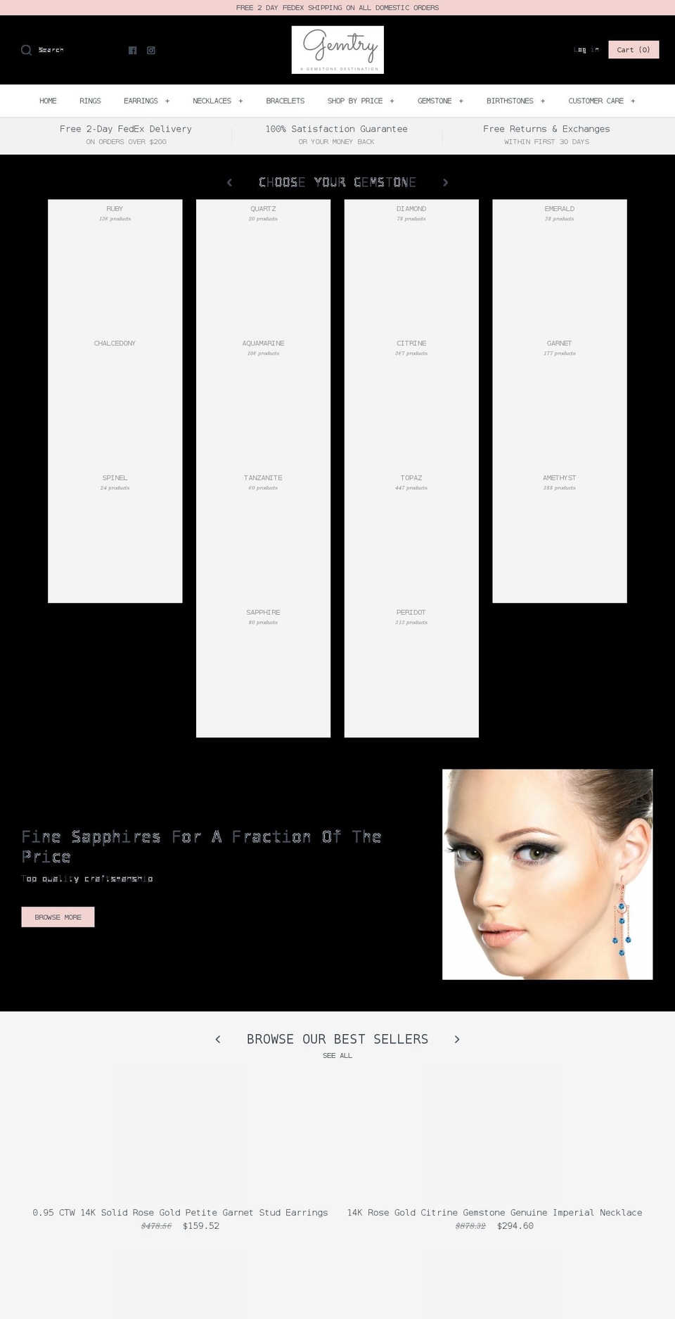 gemtry.com shopify website screenshot