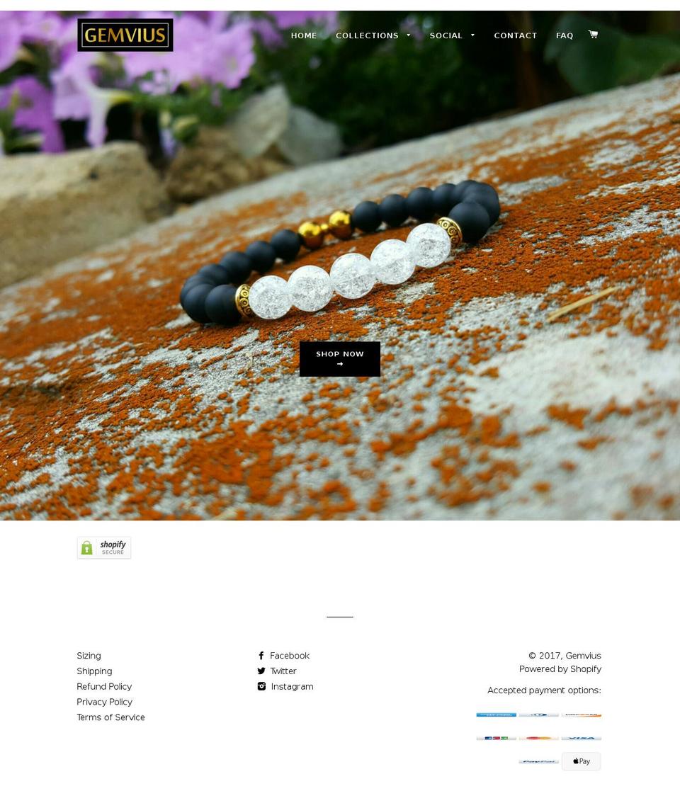 gemvius.com shopify website screenshot