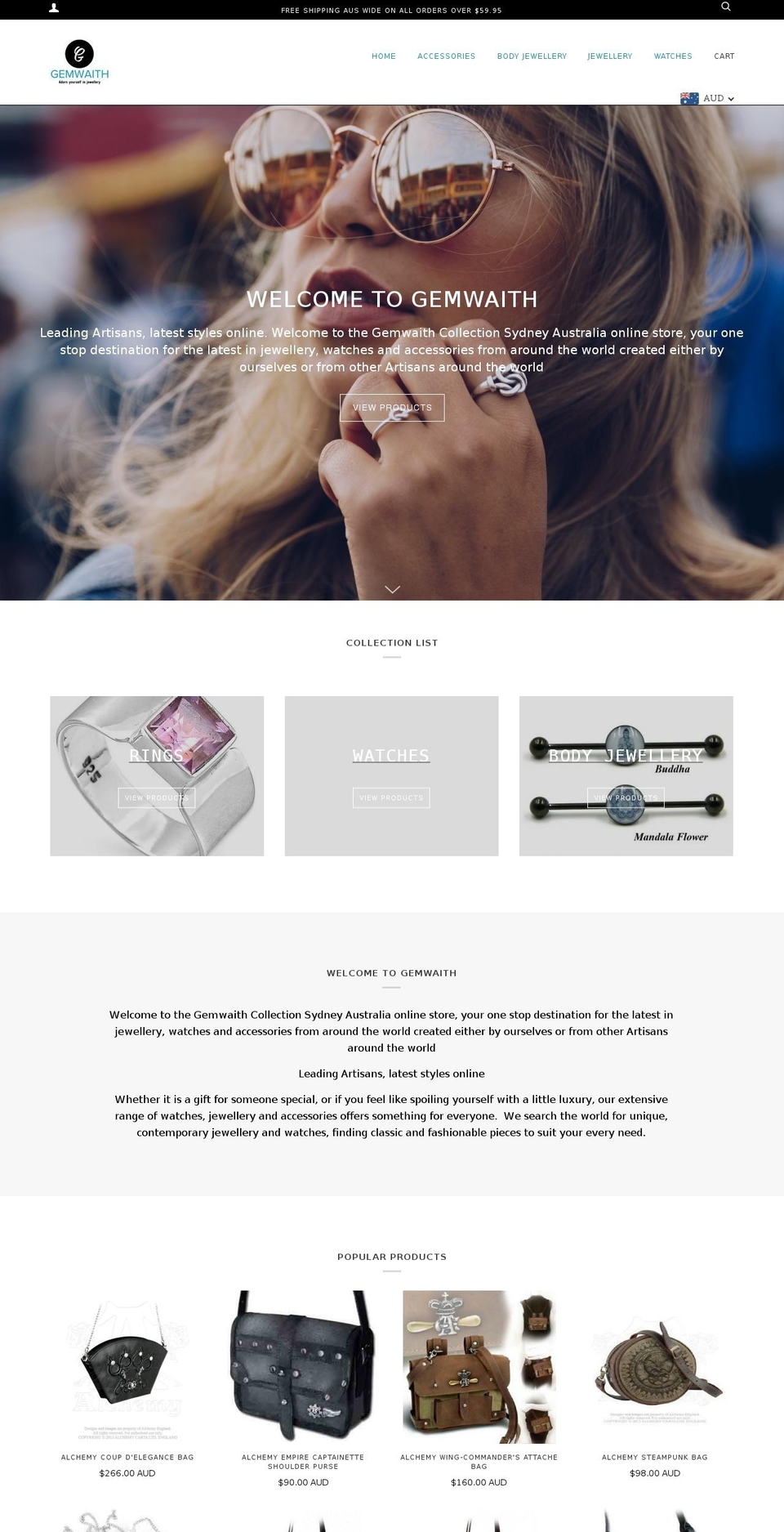 gemwaithau.com shopify website screenshot