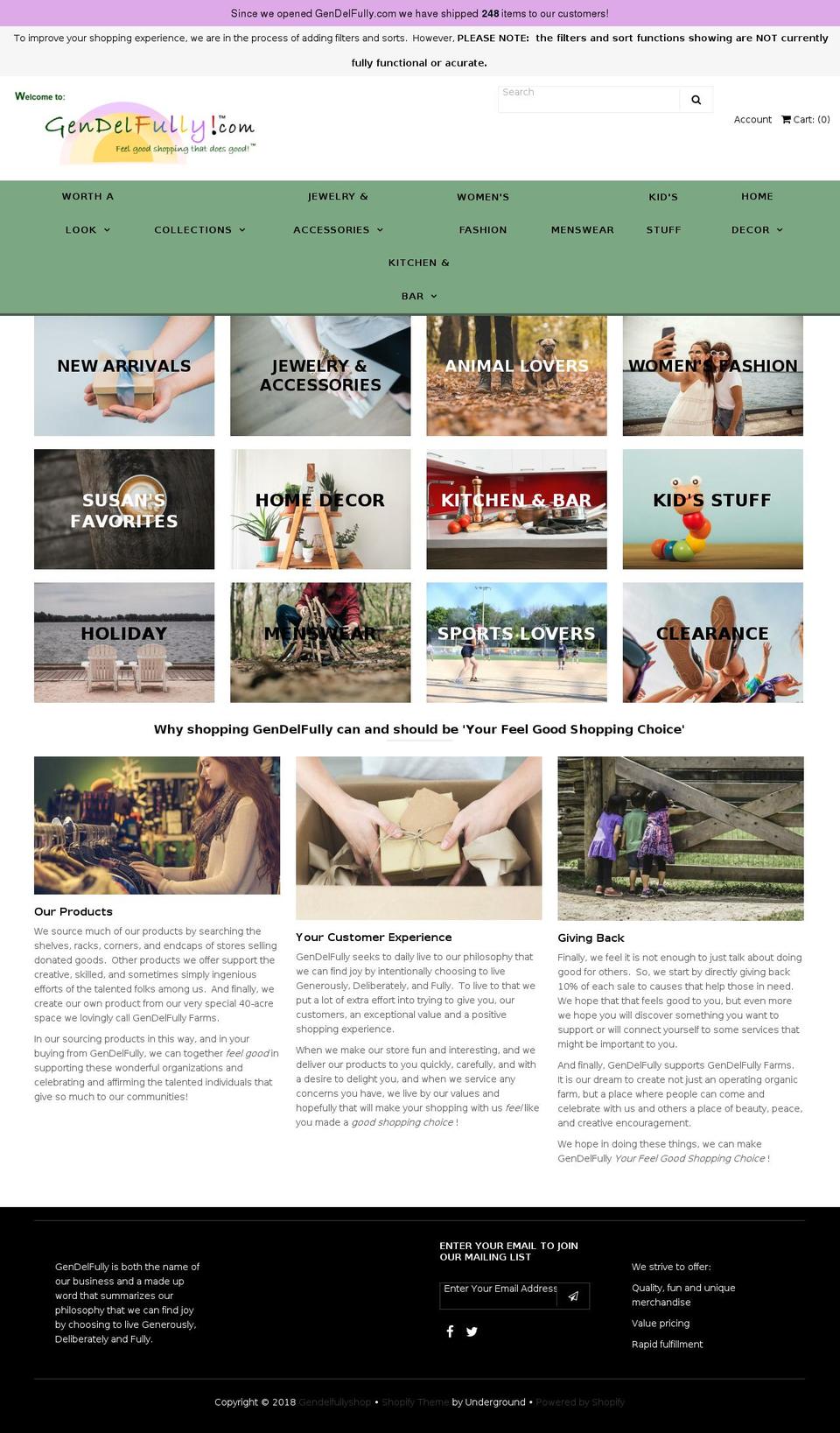 gendelfully.com — Shopify storefront screenshot