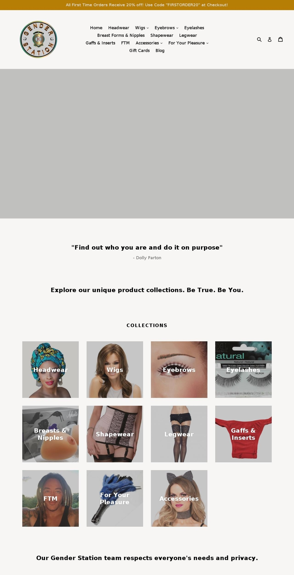 genderstation.com — Shopify storefront screenshot