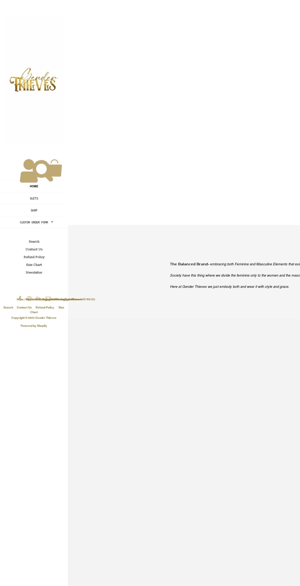 genderthieves.com shopify website screenshot