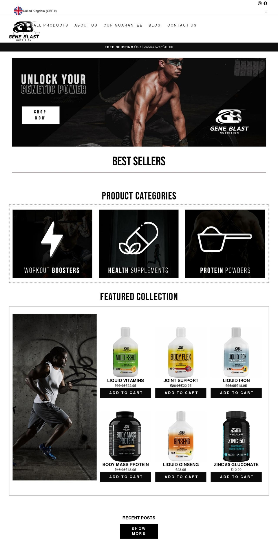 geneblast.com shopify website screenshot