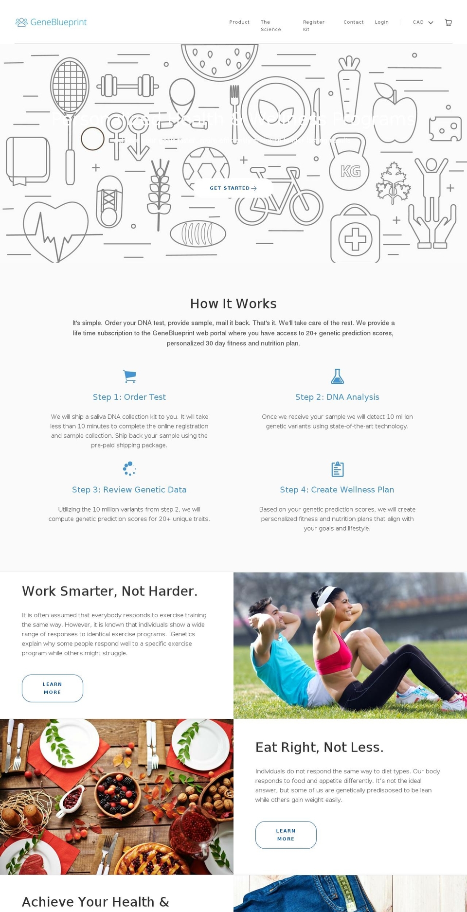 geneblueprint.com shopify website screenshot