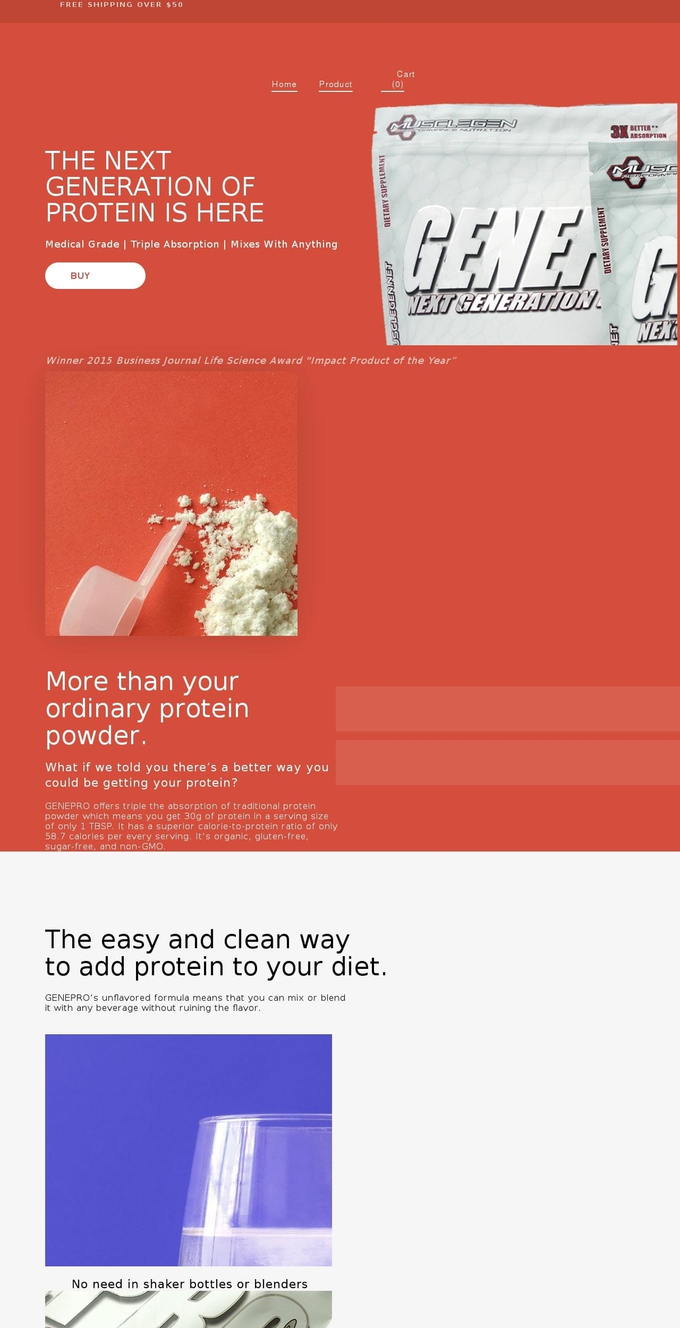 geneproprotein.com — Shopify storefront screenshot