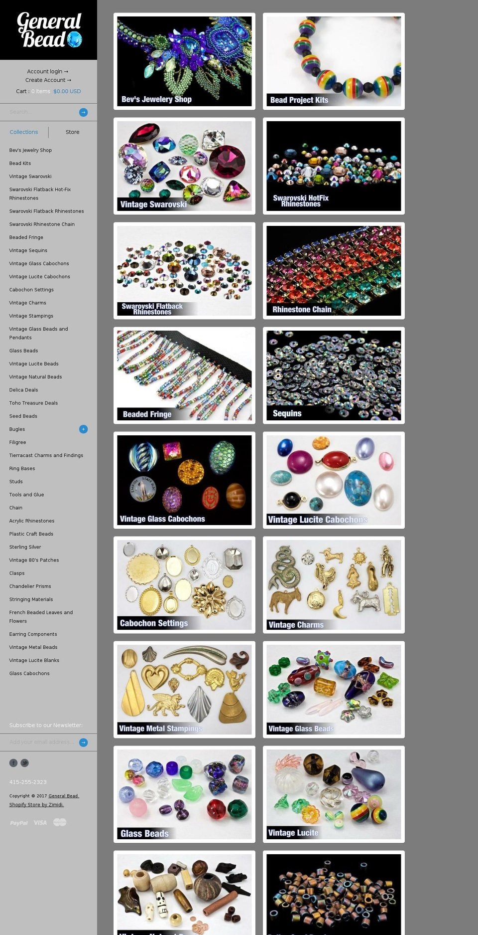 generalbeadsanfrancisco.com shopify website screenshot