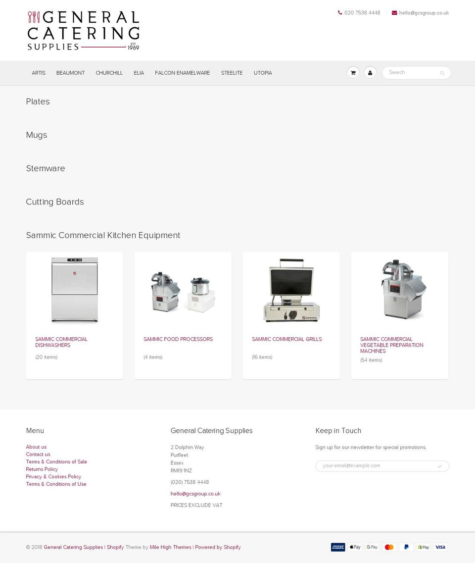 generalcateringsupplies.co.uk shopify website screenshot