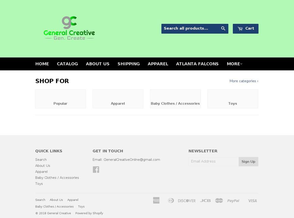 generalcreativeonline.com — Shopify storefront screenshot
