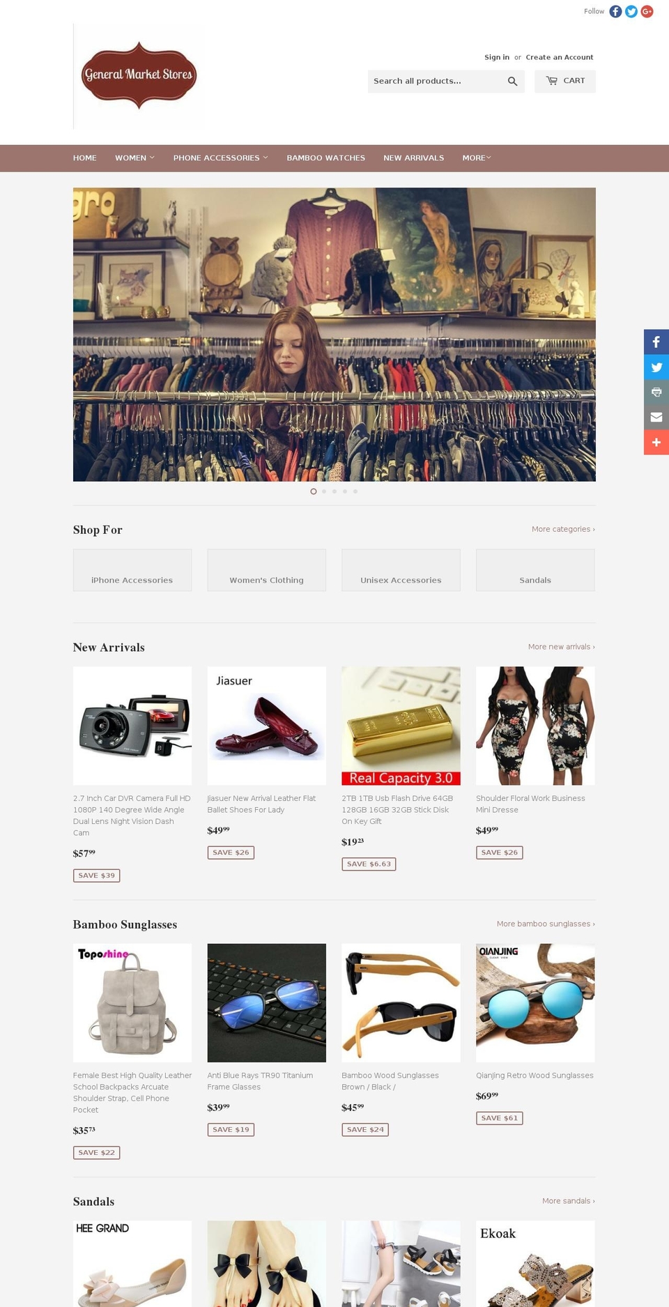 generalmarketstores.com — Shopify storefront screenshot
