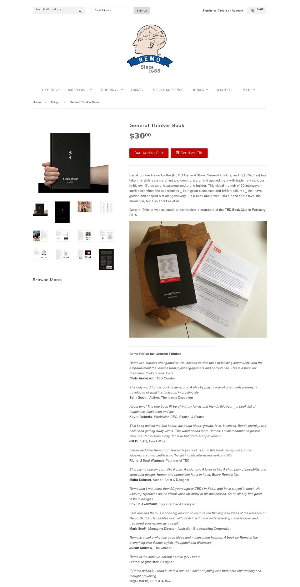 generalthinker.com — Shopify storefront screenshot