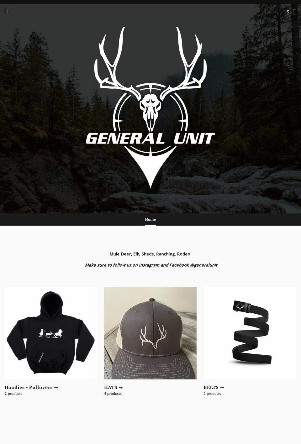 generalunithunter.com — Shopify storefront screenshot
